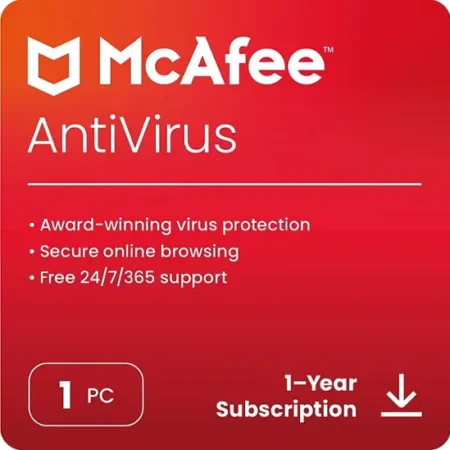 McAfee – Antivirus Protection (1 Windows PC Device)